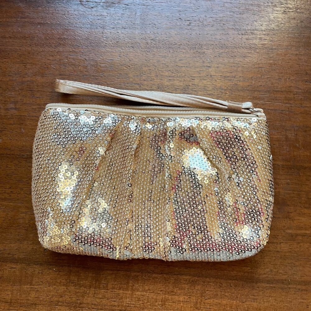 Sequin Gold Clutch Bag